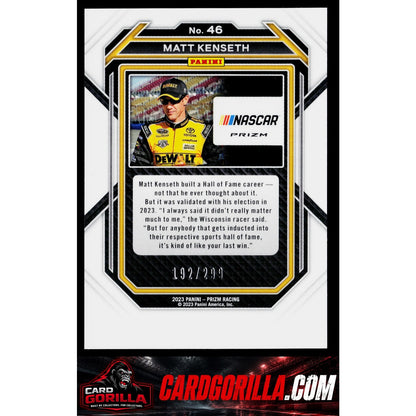 2023 Panini Prizm #46 Matt Kenseth Hyper Prizm Red and Blue #/299