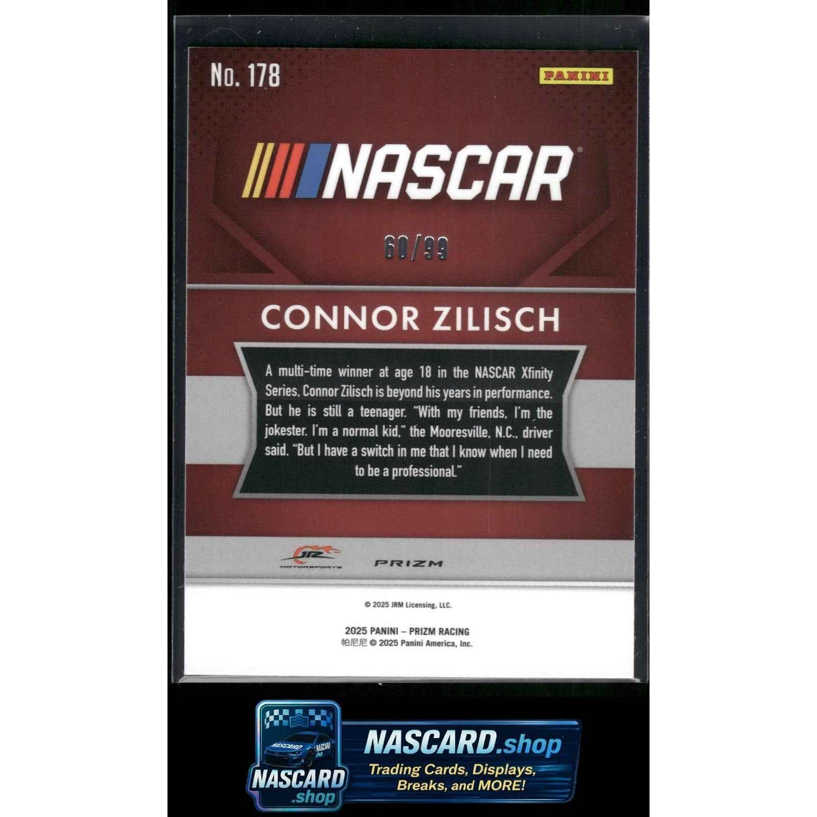 2025 Panini Prizm #178 Connor Zilisch Purple #/99