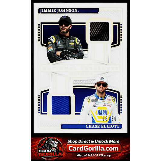 2025 National Treasures Chase Elliott Jimmie Johnson Team Duals Holo Silver #/30