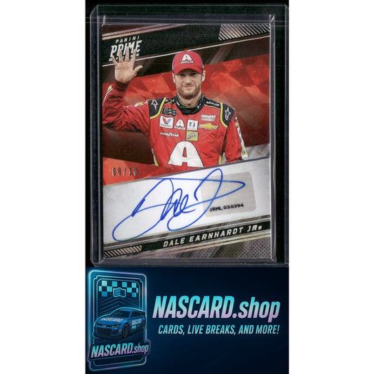2023 Panini Prime #PS-DEJ Dale Earnhardt Jr Prime Signatures Holo Silver #08/10 - Card Gorilla