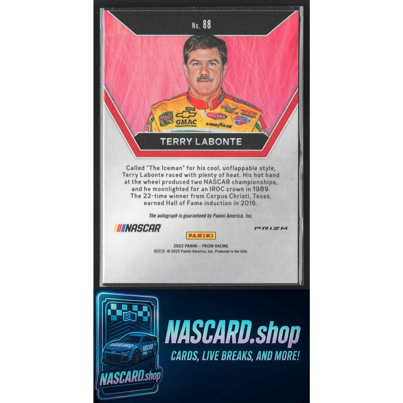 2022 Panini Prizm #88 Terry Labonte White Sparkle Prizm
