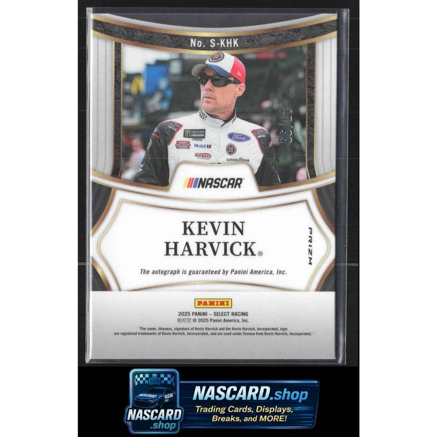 2025 Panini Select #S-KHK Kevin Harvick Signatures Blue Prizms #/99
