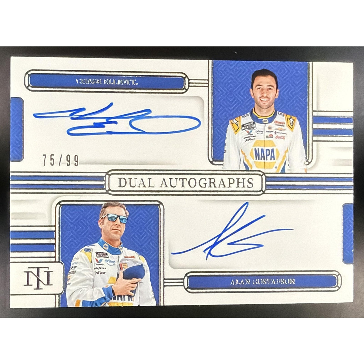 2025 Panini National Treasures Chase Elliott Alan Gustafson #6 Dual Auto 75/99