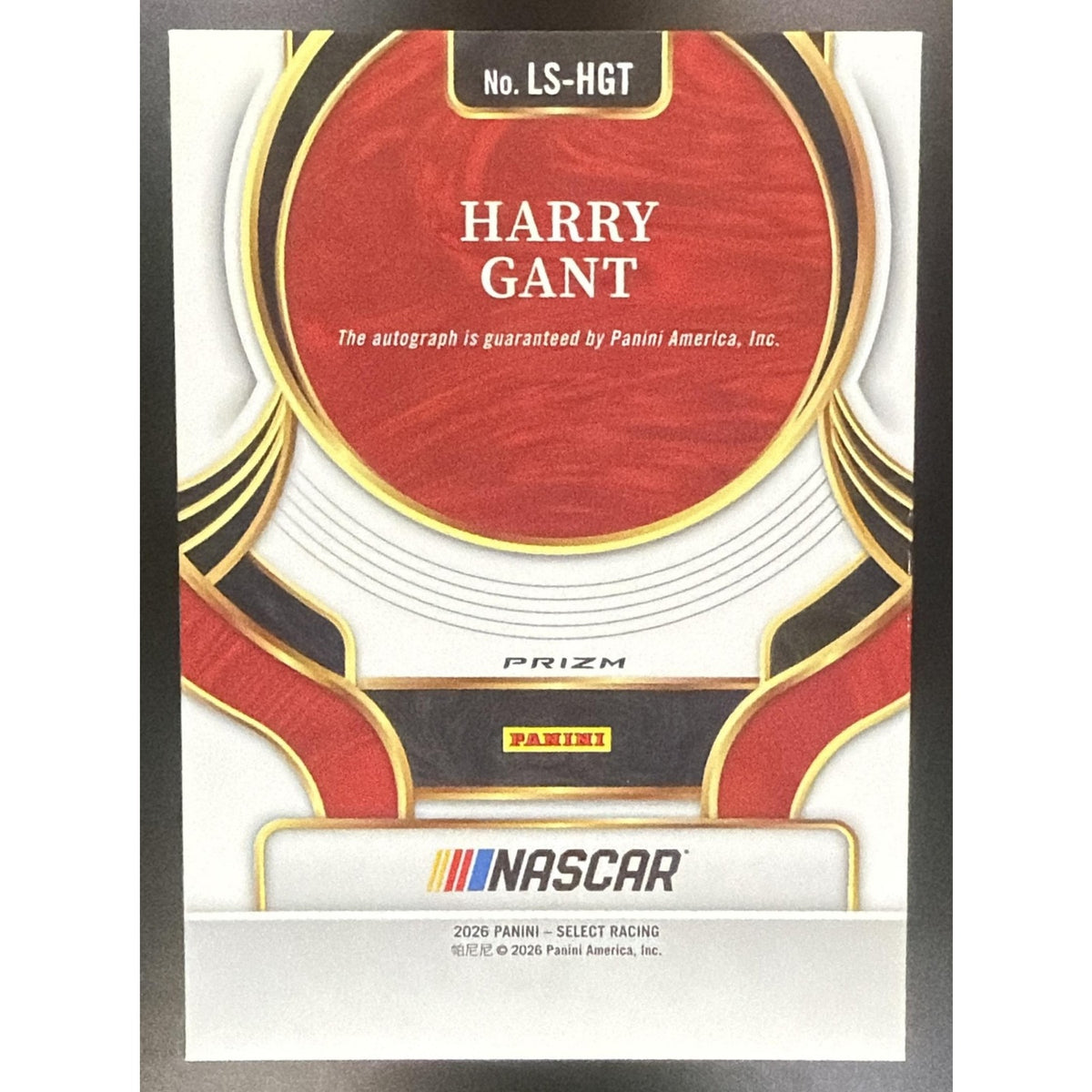 2026 Panini Select NASCAR Harry Gant #LS-HGT Legendary Signatures Ice Prizms