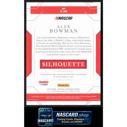 2022 Panini National Treasures #S-AB Alex Bowman Silhouettes Holo Silver #/25