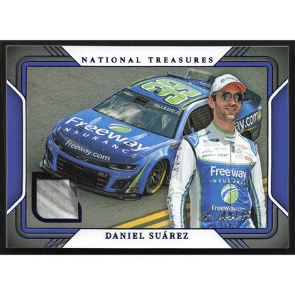2025 Panini National Treasures #TG-DSZ Daniel Suarez Track Gear Blue #/75
