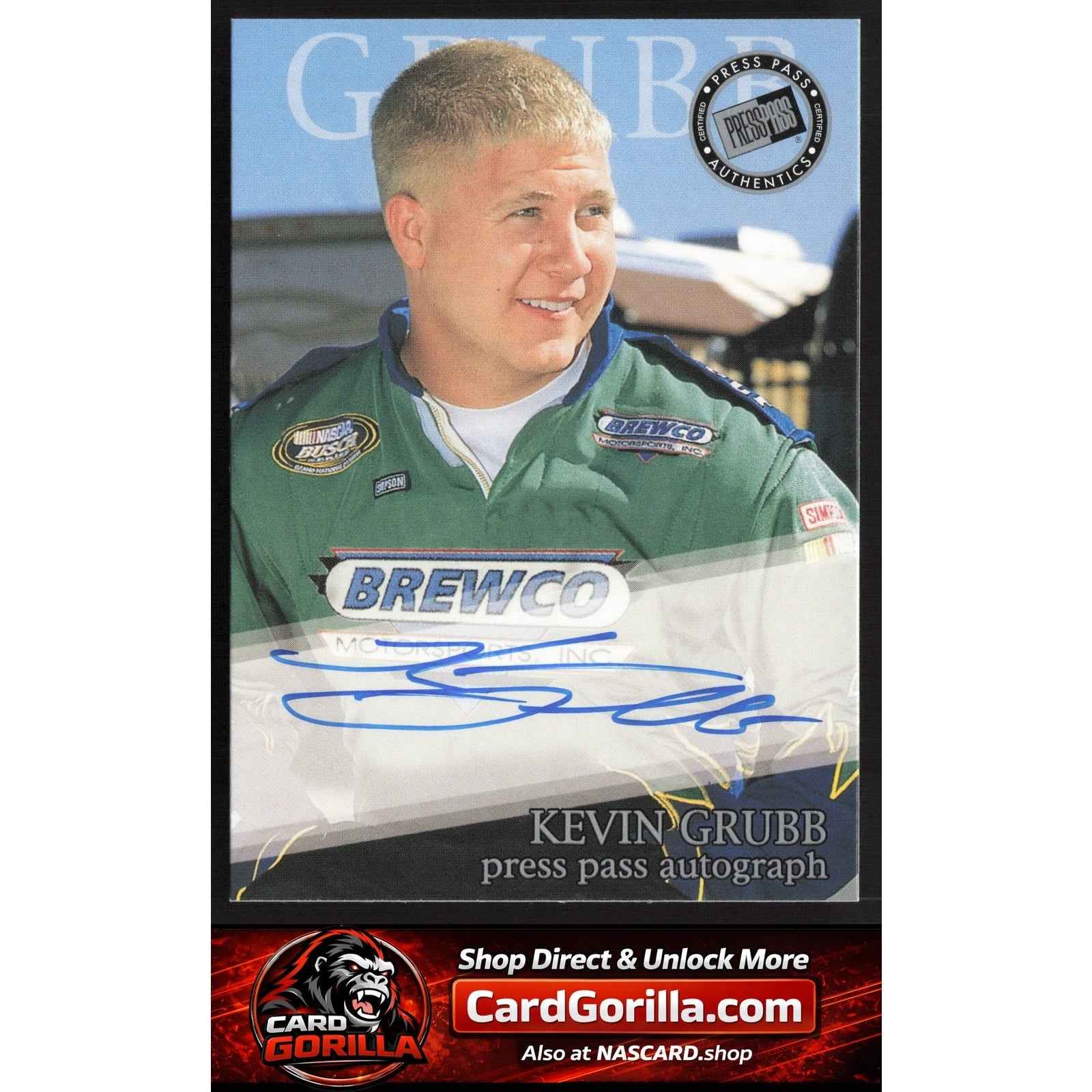 2002 Press Pass #NNO Kevin Grubb Autographs