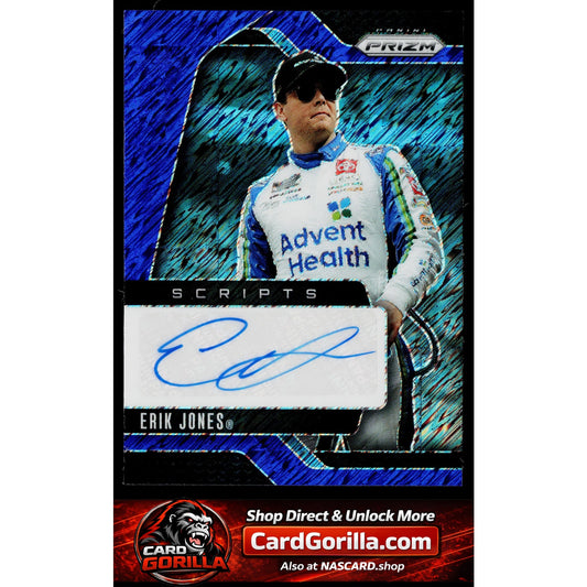 2025 Panini Prizm #S-EJS Erik Jones Scripts FOTL Blue Shimmer #/4