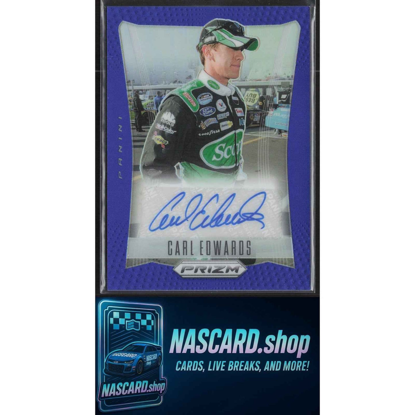 2024 Panini Prizm #TS-CES Carl Edwards Throwback Signatures Blue #/25
