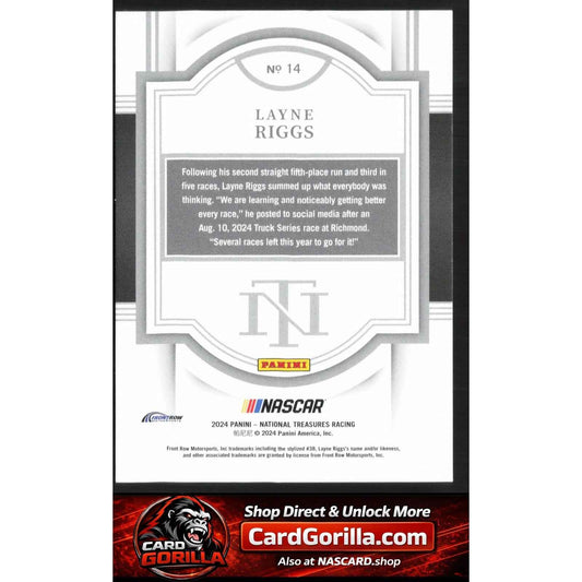 2024 Panini National Treasures #14 Layne Riggs Holo Silver #/25