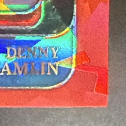 2025 Panini Select Denny Hamlin #27 Numbers Red Ice Prizm /49