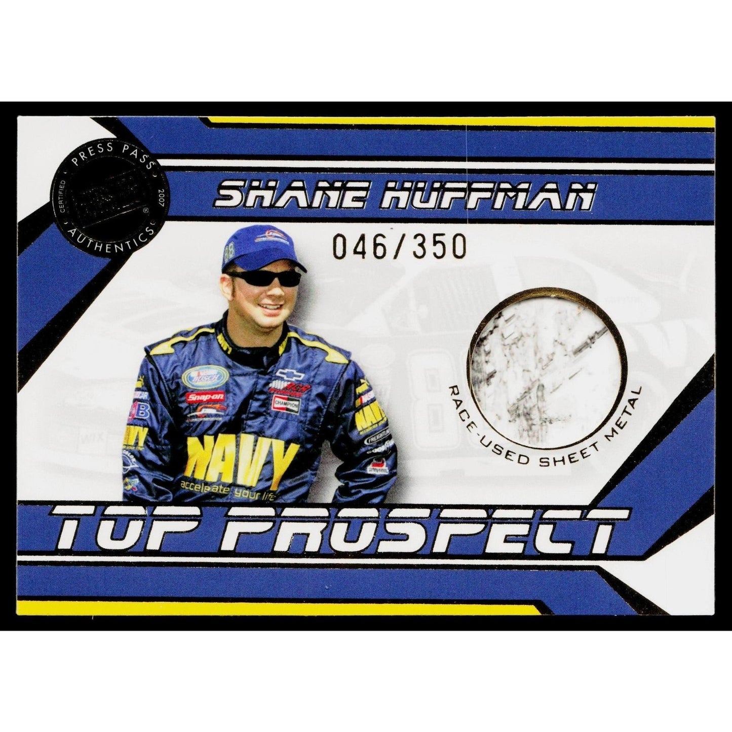 2007 Traks #SH-SM Shane Huffman Top Prospects Sheet Metal #/350