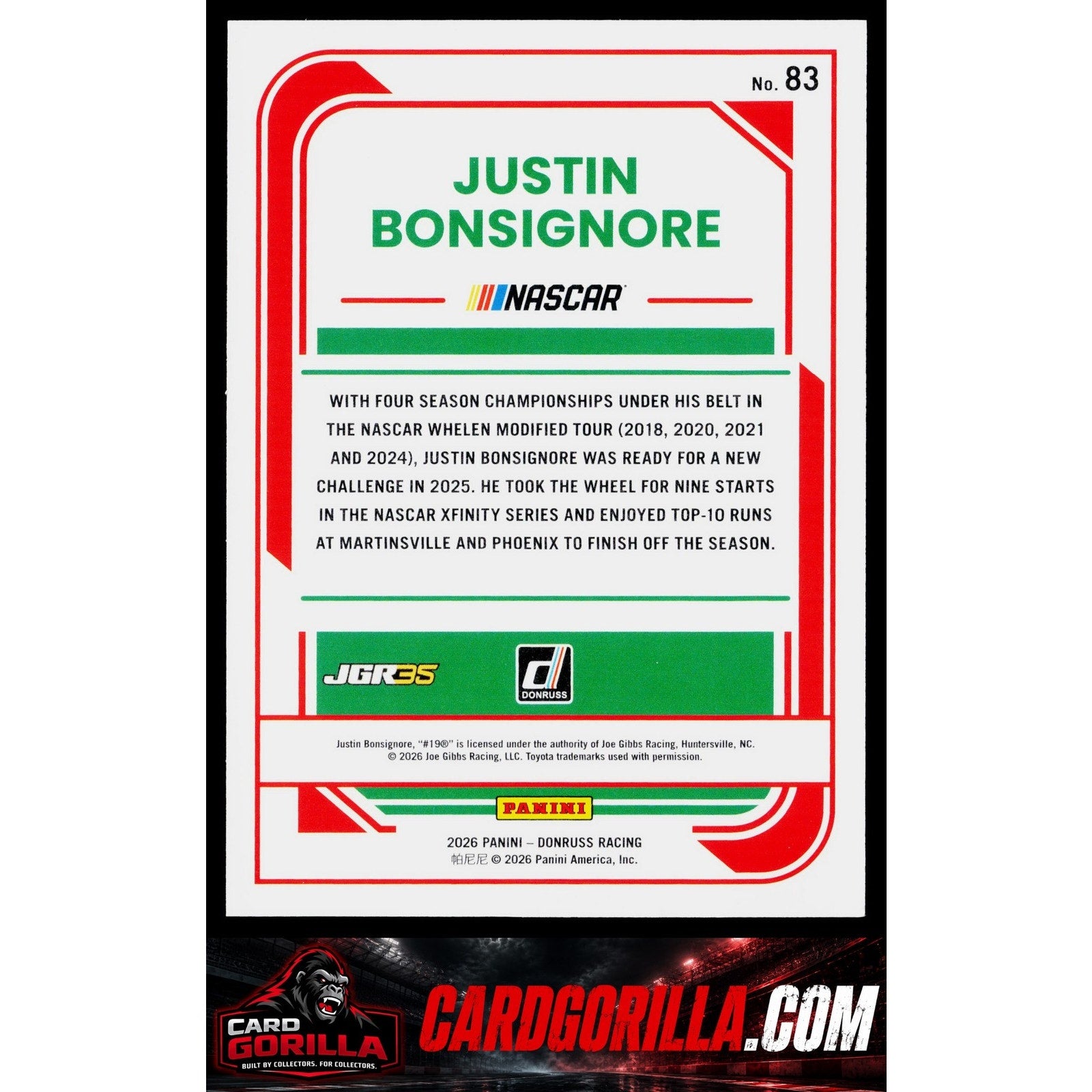 2026 Donruss #83 Justin Bonsignore Red #/299