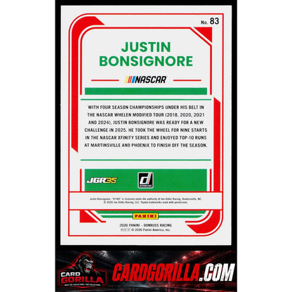 2026 Donruss #83 Justin Bonsignore Red #/299