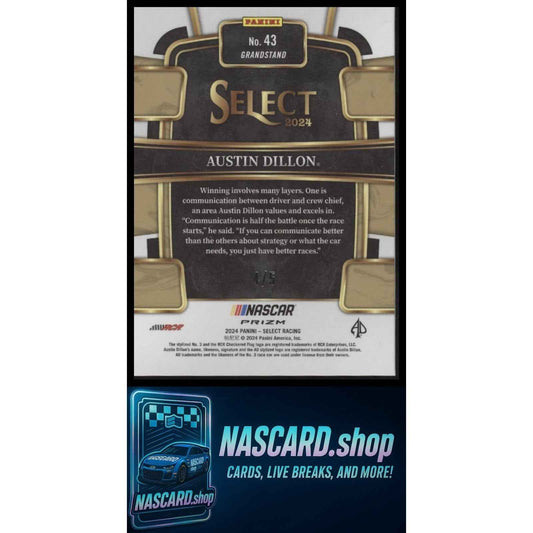 2024 Panini Select #43 Austin Dillon Green Prizms #/5
