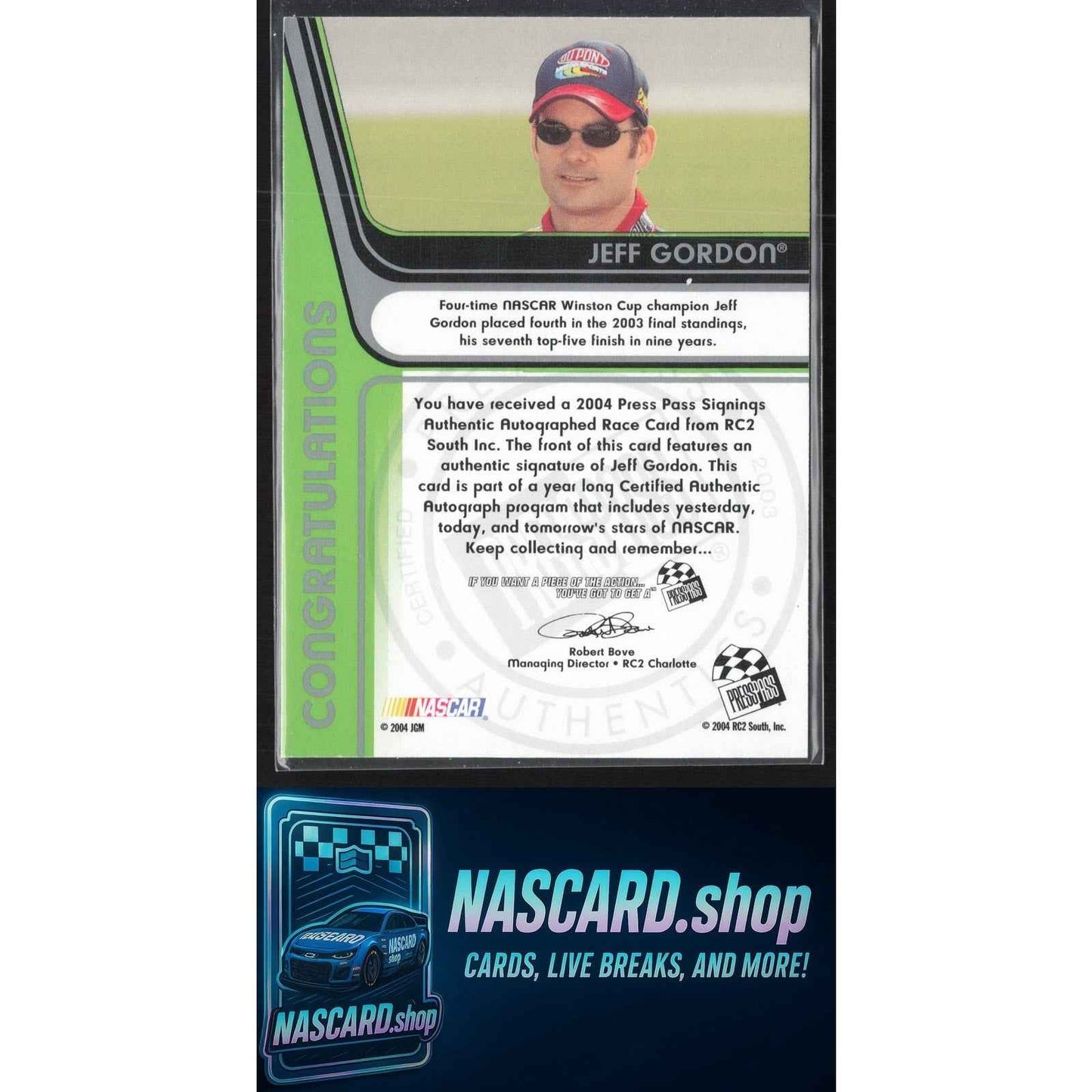 2004 Press Pass Jeff Gordon Signings