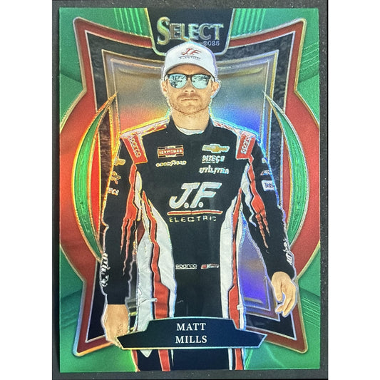 2025 Panini Select Matt Mills #8 Grandstand Green Prizm 4/5