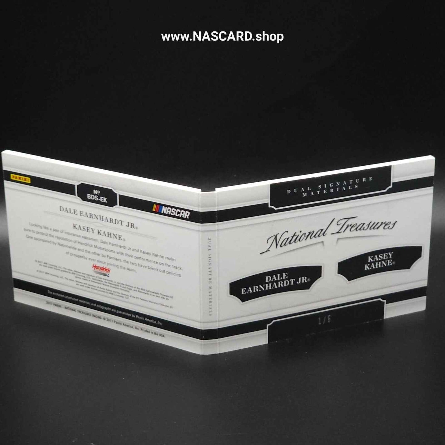 2017 National Treasures Dual Auto Booklet Dale Earnhardt Jr. Kasey Kahne 1/5 - NASCARD.shop