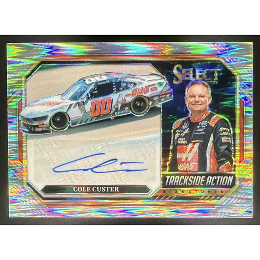 2024 Panini Select Nascar Cole Custer Trackside Action Signatures Flash Prizms