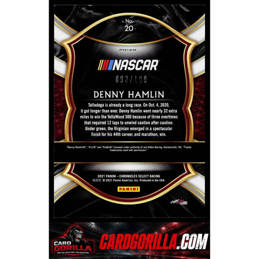 2021 Panini Chronicles #20 Denny Hamlin Select Blue #/199
