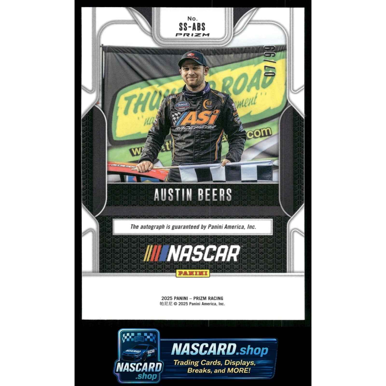 2025 Panini Prizm #SS-ABS Austin Beers Sensational Signatures Red