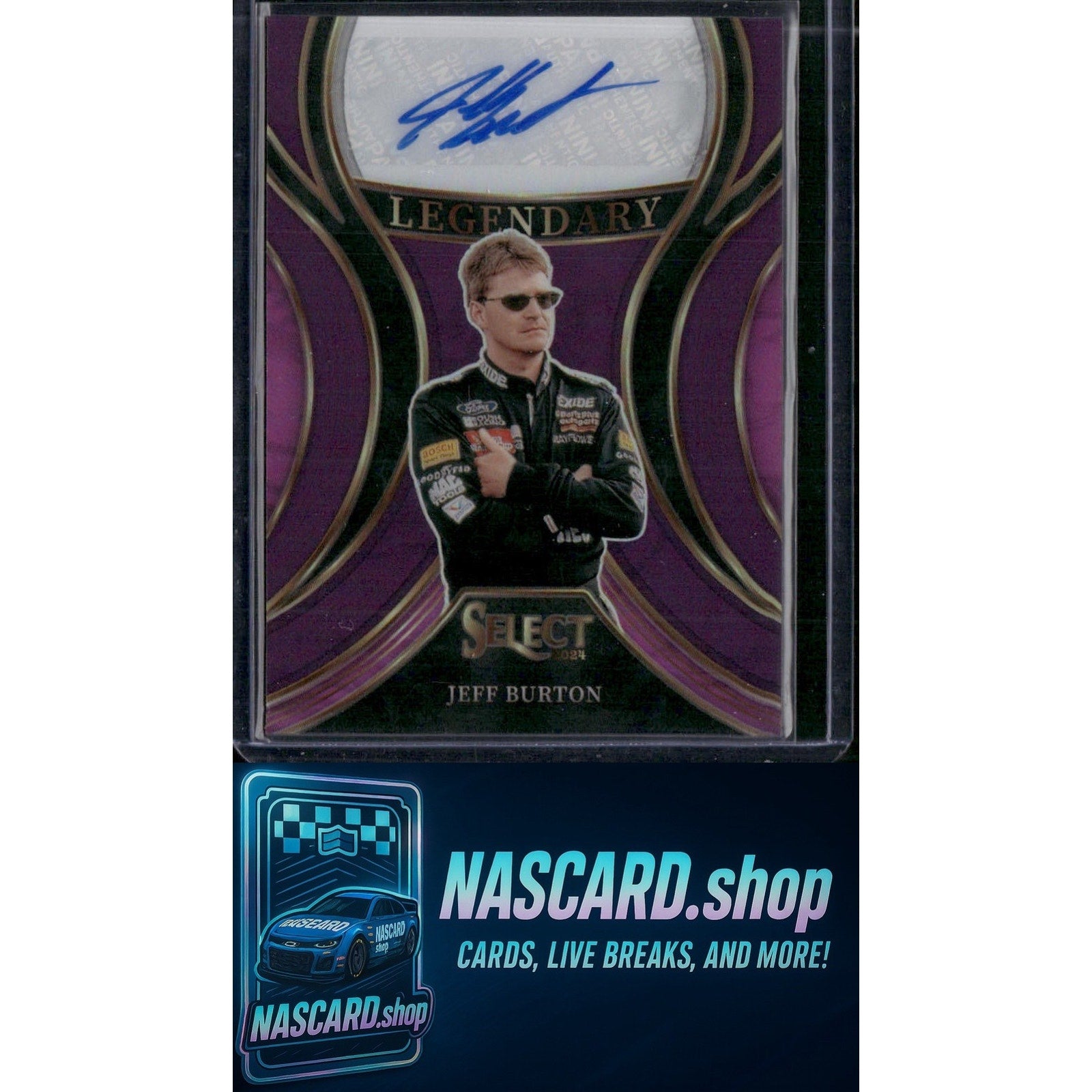 2024 Panini Select #LS-JBT Jeff Burton Legendary Signatures Purple Prizms #/35 - Card Gorilla