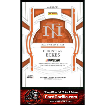 2025 National Treasures Christian Eckes Race Used Tires Holo Gold #/10