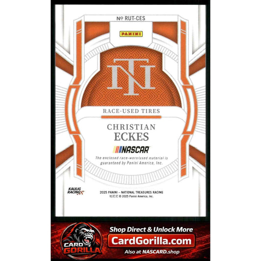 2025 National Treasures Christian Eckes Race Used Tires Holo Gold #/10