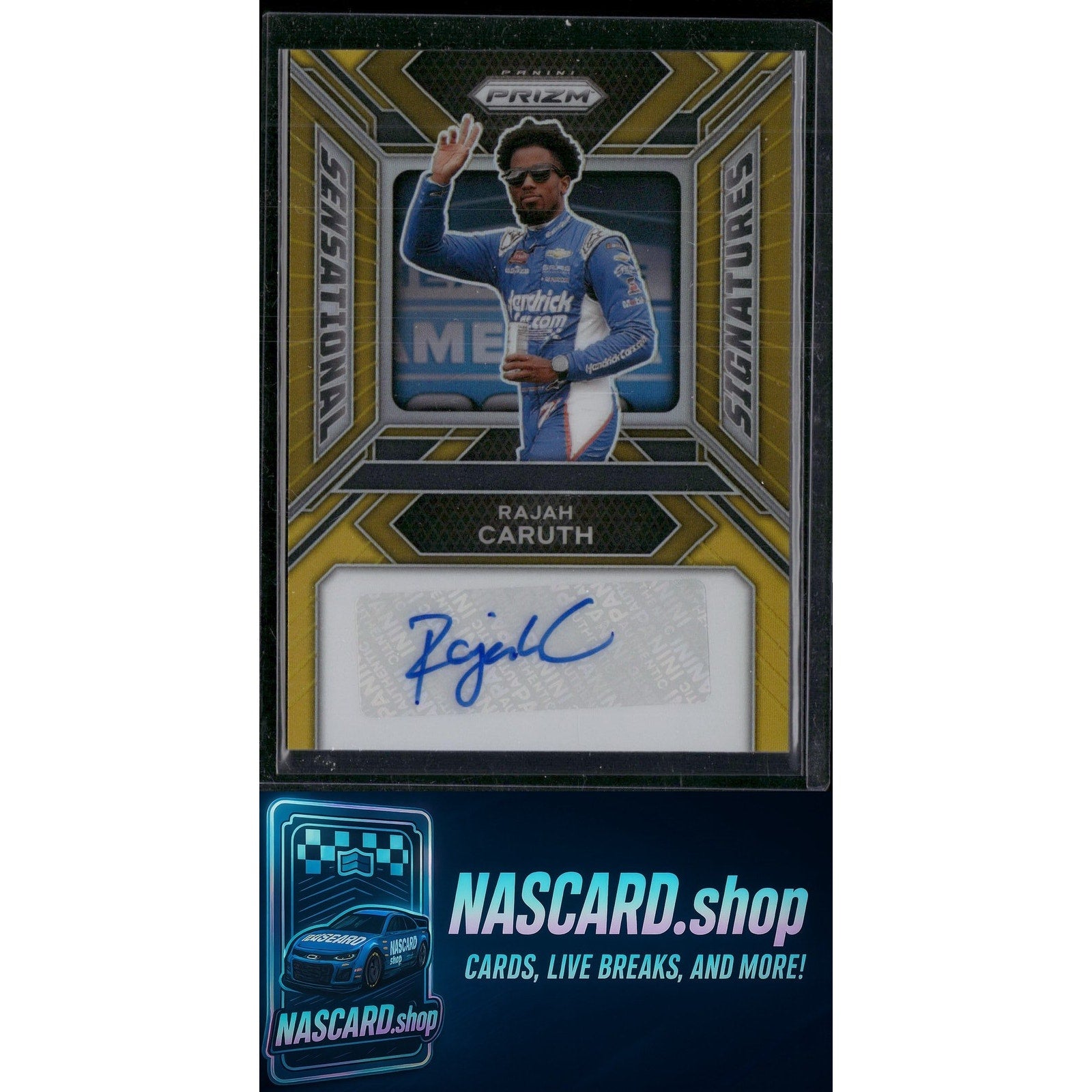 2024 Panini Prizm #SS-RCH Rajah Caruth Sensational Signatures Gold #/10 - NASCARD.shop