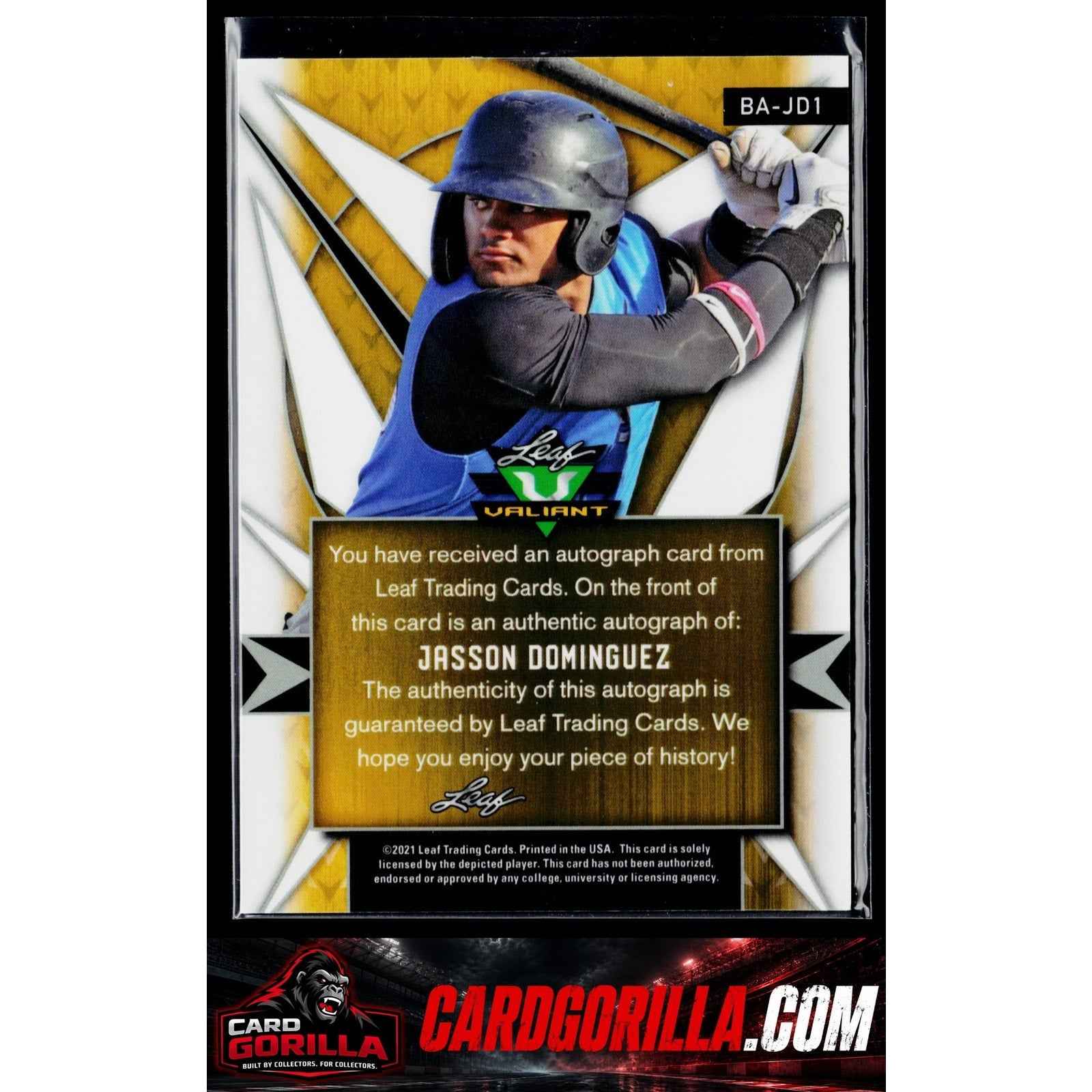 2021 Leaf Metal Draft #BA-JD1 Jasson Dominguez Green Auto