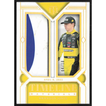 2024 Panini National Treasures Brandon Jones Timeline Materials Holo Gold #/10