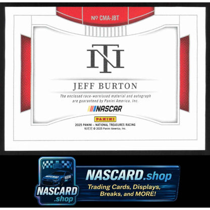 2025 Panini National Treasures Jeff Burton Colossal Material Auto Holo Gold #/10