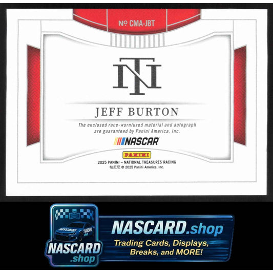 2025 Panini National Treasures Jeff Burton Colossal Material Auto Holo Gold #/10