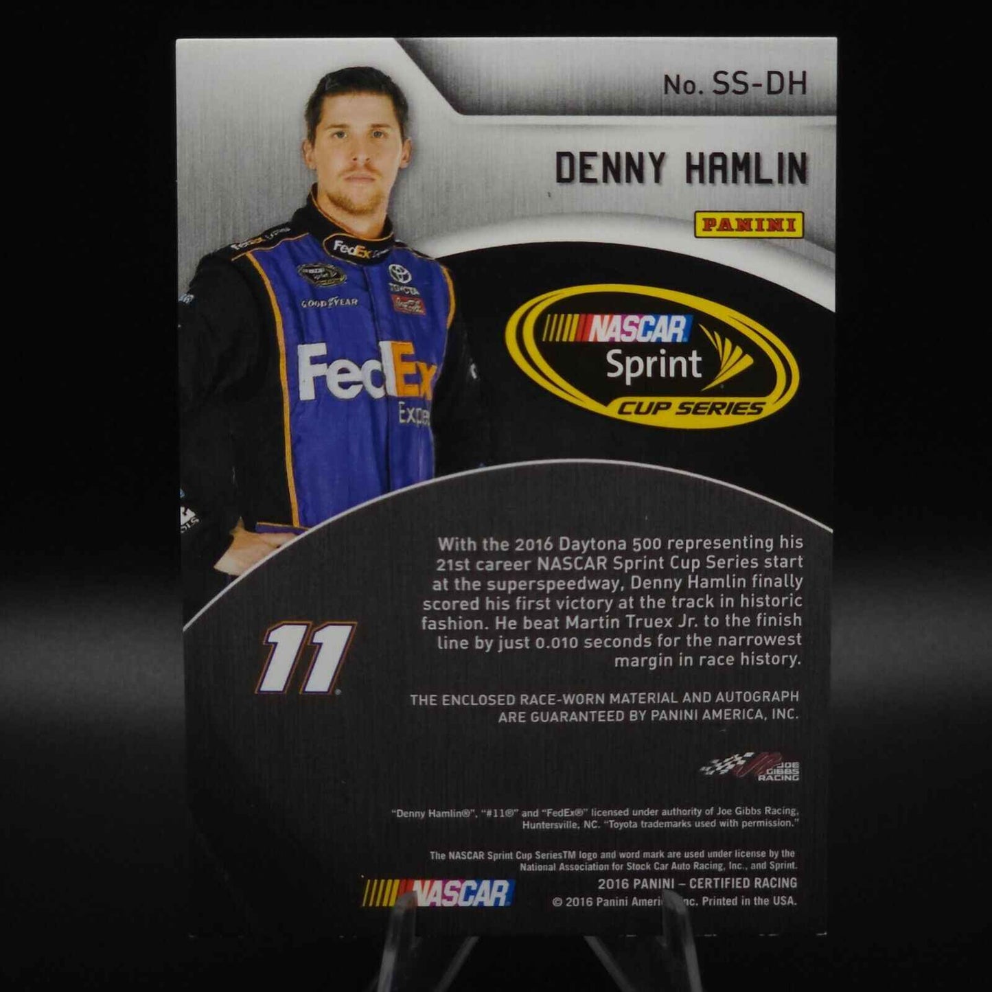 2016 Panini Certified - Sprint Cup Signature Swatches Denny Hamlin /50 (MEM) - NASCARD.shop