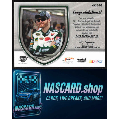 2011 Press Pass Fanfare Dale Earnhardt Jr Magnificent Materials Auto Edition /25