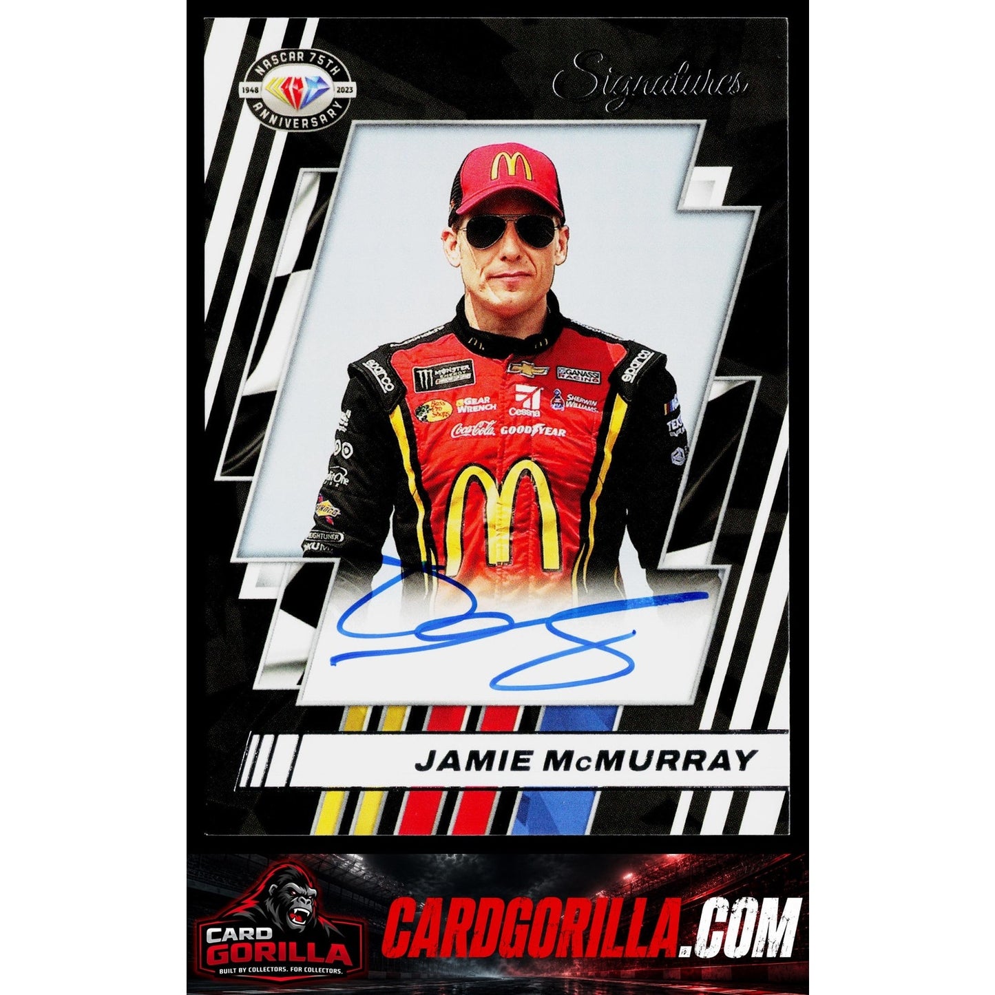 2023 Panini Prizm #75-JM Jamie McMurray NASCAR 75th Anniversary Signatures