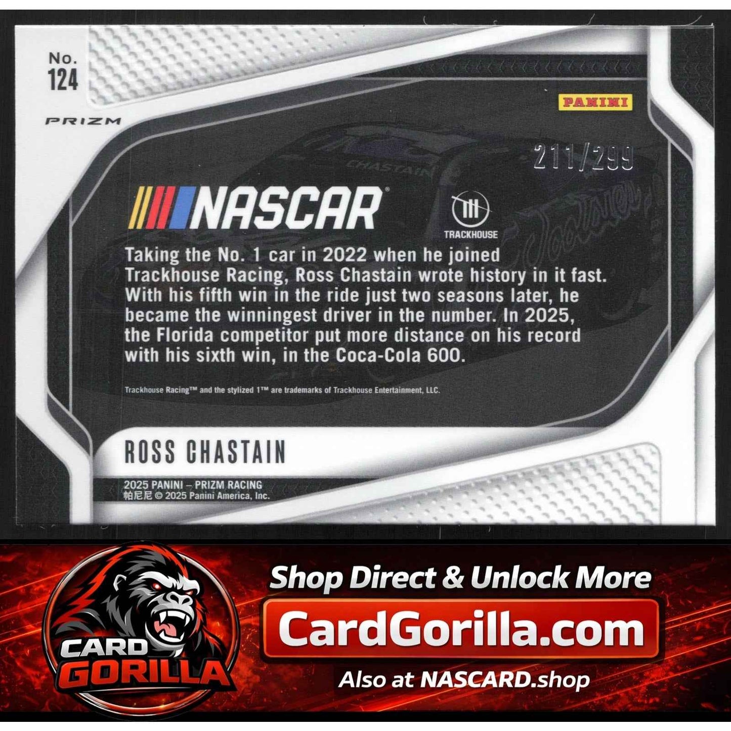 2025 Panini Prizm #124 Ross Chastain Pulsar #/299