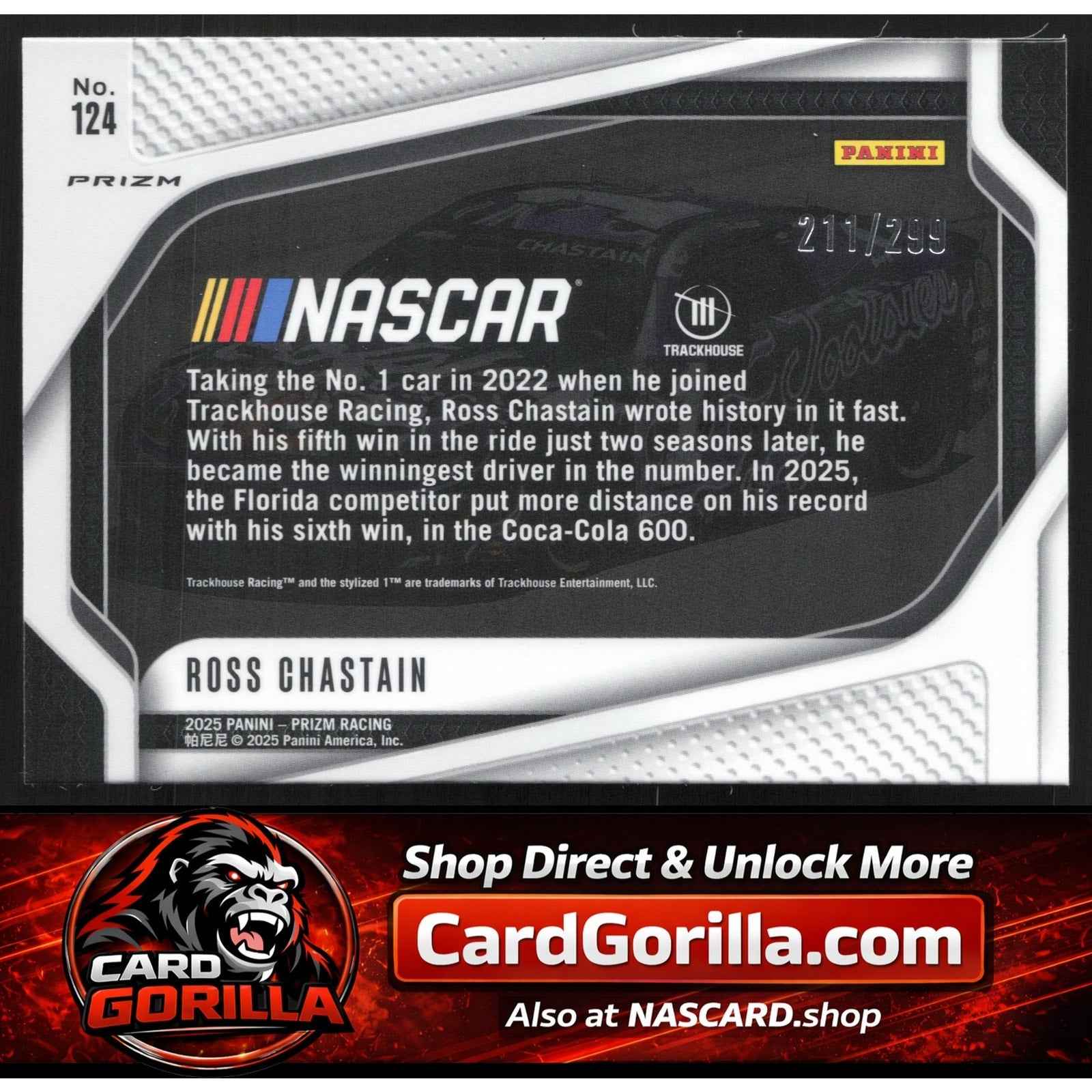 2025 Panini Prizm #124 Ross Chastain Pulsar #/299