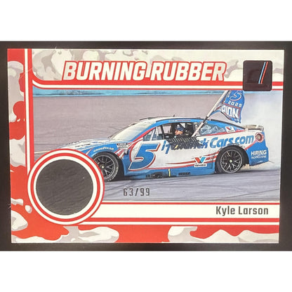 2025 Panini Donruss NASCAR Kyle Larson #BRM-KLN Burning Rubber Materials Red /99