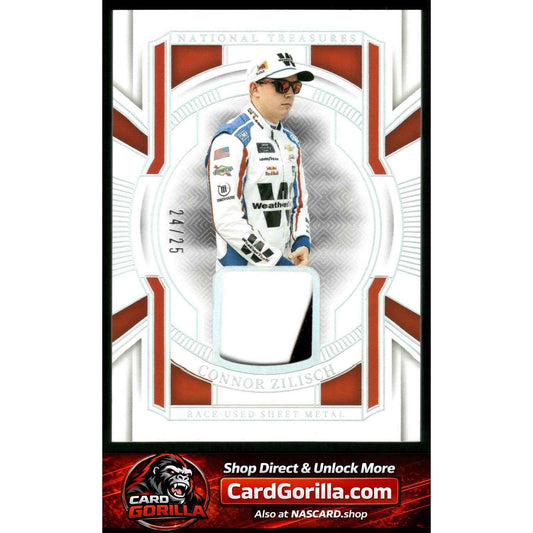 2025 National Treasures Connor Zilisch Race Used Sheet Metal Holo Silver #/25