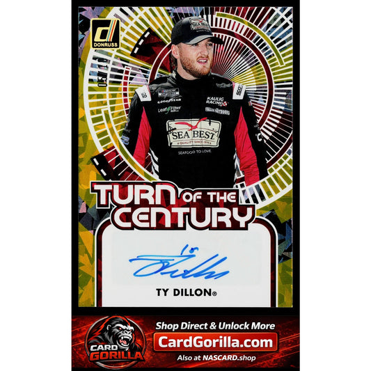 2026 Donruss Racing #TCS-TDN Ty Dillon Turn of the Century Gold Ice #/10
