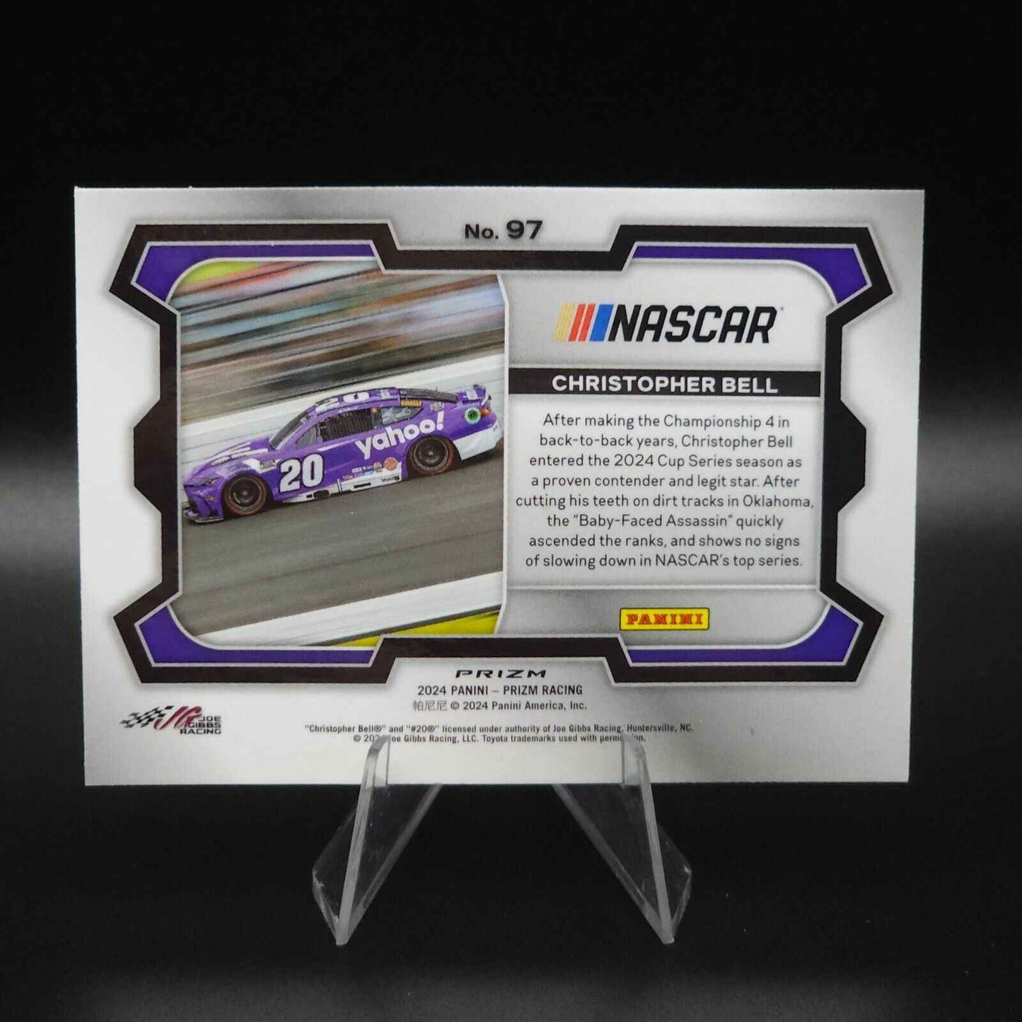 2024 Panini Prizm Racing Rides Blue Cracked Ice #97 Christopher Bell - NASCARD.shop