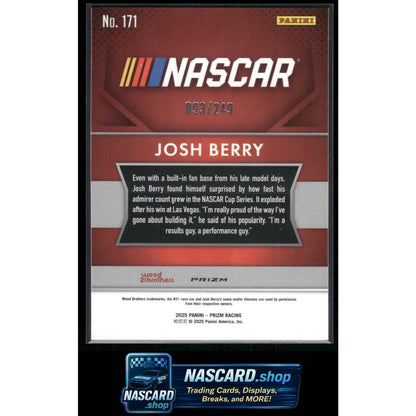 2025 Panini Prizm #171 Josh Berry Red #/249