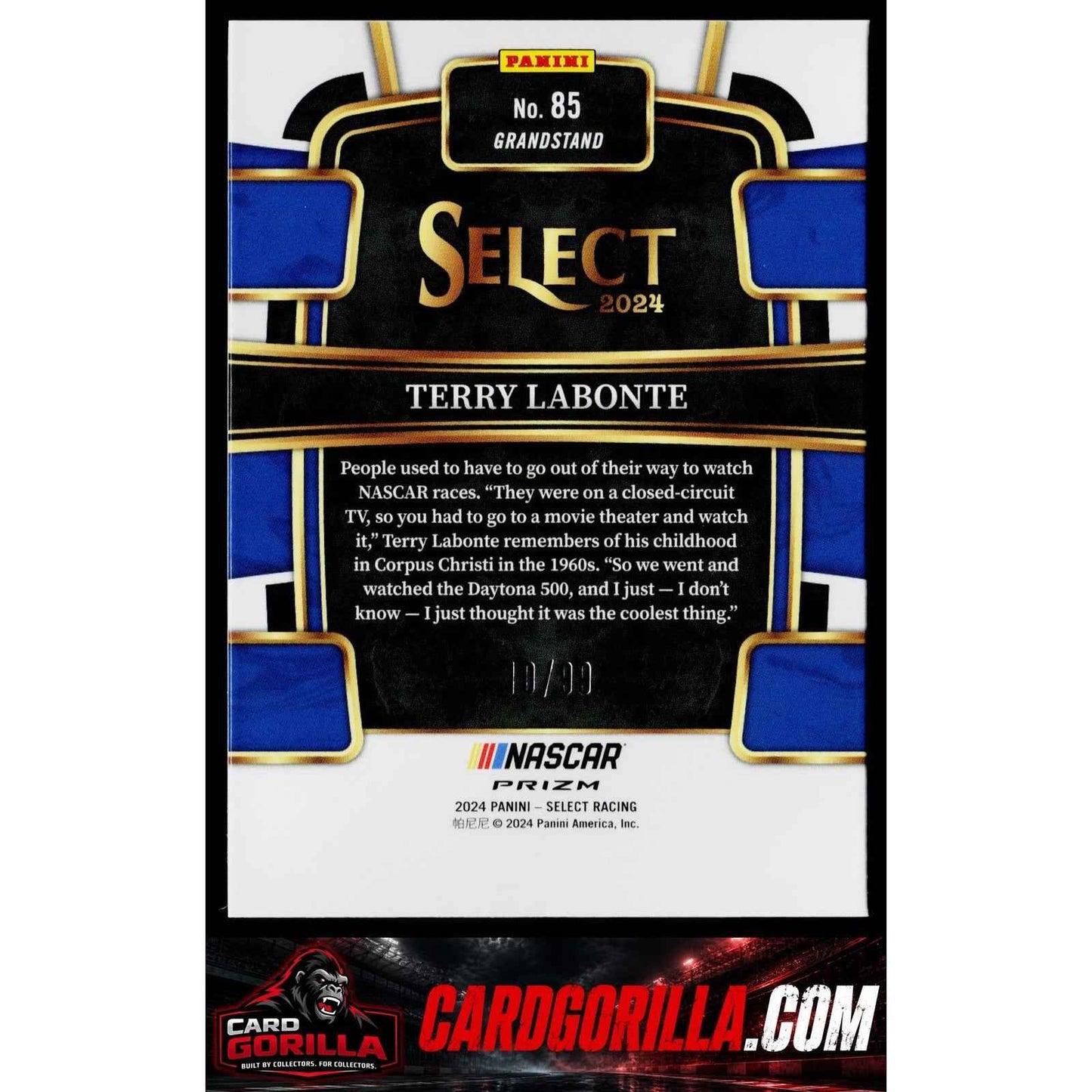 2024 Panini Select #85 Terry Labonte White Prizms #/99