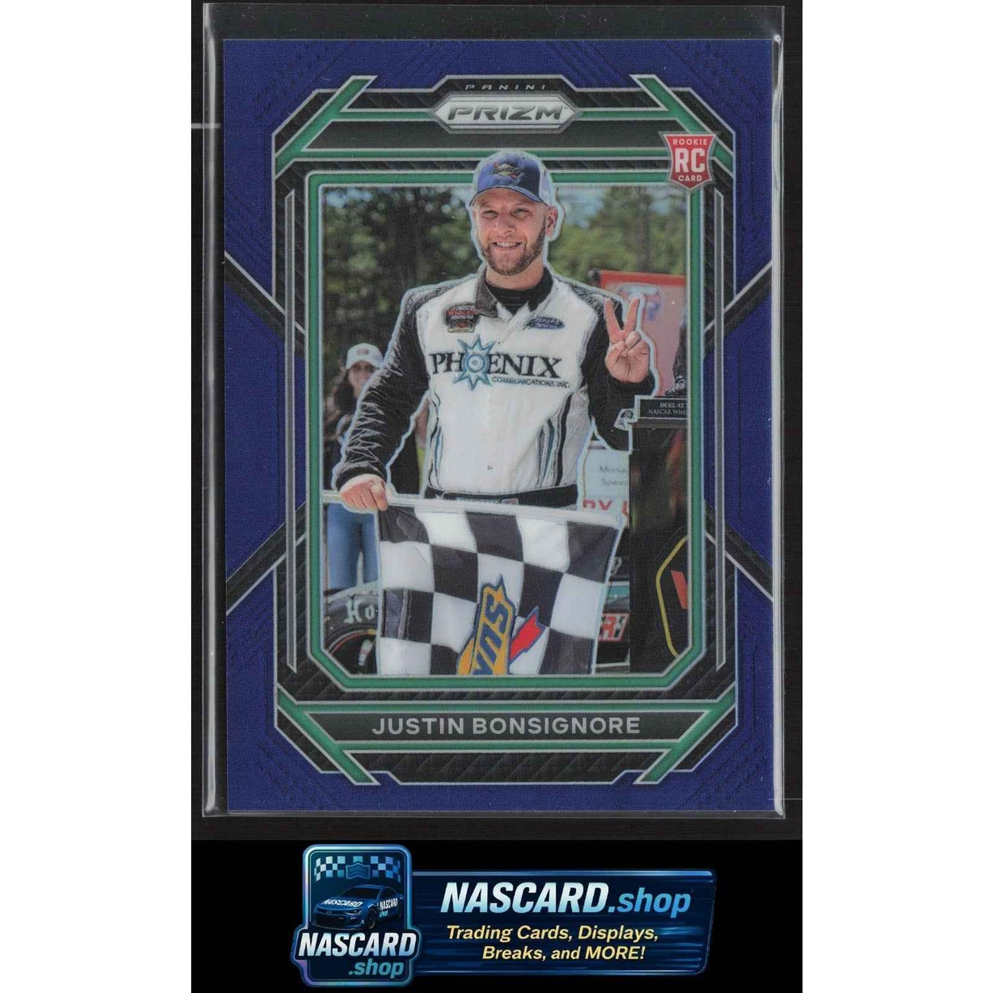2023 Panini Prizm #24 Justin Bonsignore Blue Prizm #/499 RC