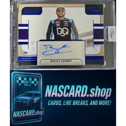 2025 Panini Turn Four Racing Bayley Currey Center Stage Signatures Blue #/49