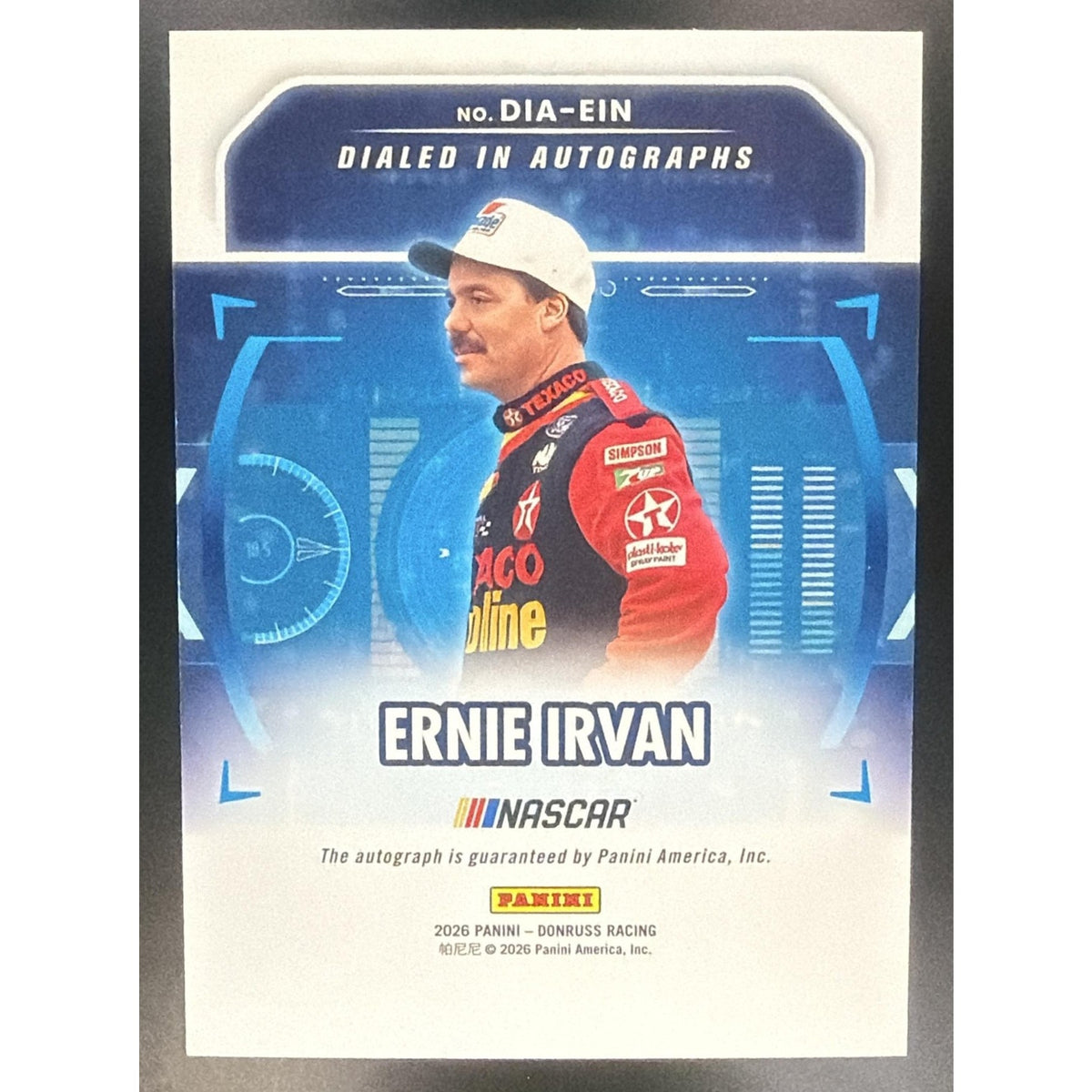 2025 Panini Donruss NASCAR Ernie Irvan #10 Turn of the Century Signatures Auto