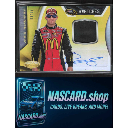 2016 Certified Jamie McMurray Sprint Cup Signature Swatches Mirror Gold #/15