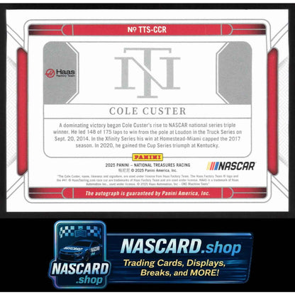 2025 Panini National Treasures Cole Custer Triple Threat Signers Green #/5