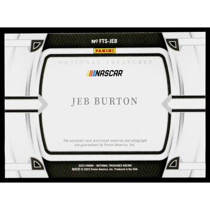 2023 Panini National Treasures Jeb Burton Firesuit Treasures Signatures #/99